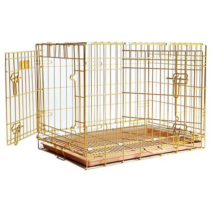 24-42" Copper Gold Wire Dog Crate GLD24/30/36/42