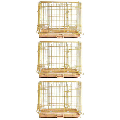 24-42" Copper Gold Wire Dog Crate GLD24/30/36/42
