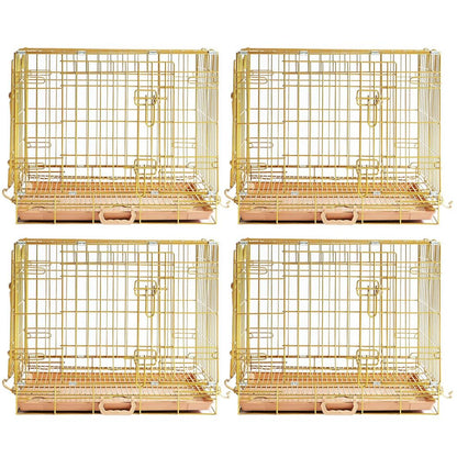 24-42" Copper Gold Wire Dog Crate GLD24/30/36/42