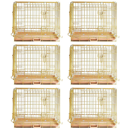 24-42" Copper Gold Wire Dog Crate GLD24/30/36/42