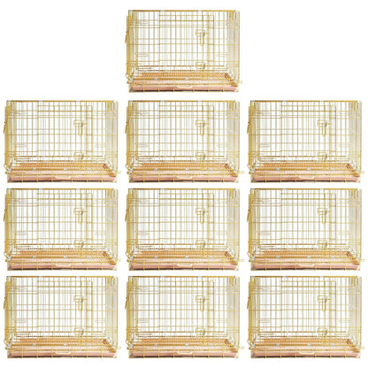 24-42" Copper Gold Wire Dog Crate GLD24/30/36/42