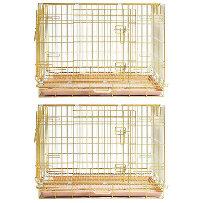 24-42" Copper Gold Wire Dog Crate GLD24/30/36/42