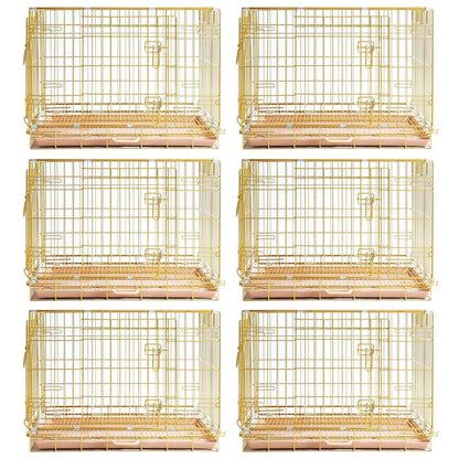 24-42" Copper Gold Wire Dog Crate GLD24/30/36/42