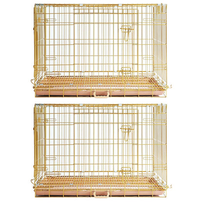 24-42" Copper Gold Wire Dog Crate GLD24/30/36/42