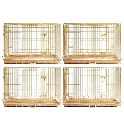 24-42" Copper Gold Wire Dog Crate GLD24/30/36/42