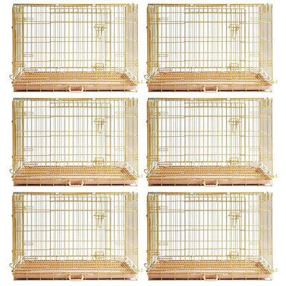 24-42" Copper Gold Wire Dog Crate GLD24/30/36/42