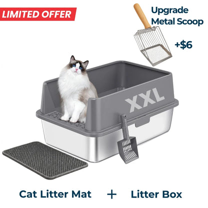 XXL 304 Stainless Steel Cat Litter Box