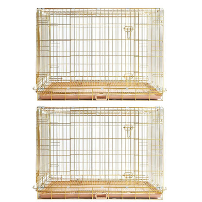 24-42" Copper Gold Wire Dog Crate GLD24/30/36/42