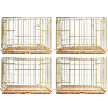 24-42" Copper Gold Wire Dog Crate GLD24/30/36/42
