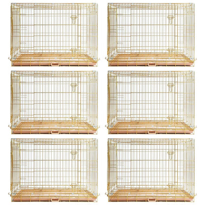 24-42" Copper Gold Wire Dog Crate GLD24/30/36/42