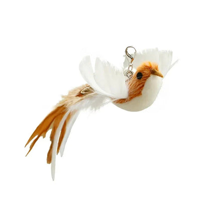 Interactive Bird Feather Cat Wand Toy for Indoor Hunting Play
